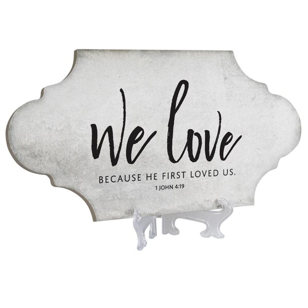 Cottage Garden We Love Because He First 1 John 4-19 Ceramic Tile TLAB8SW - main